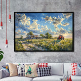 Oil Painting Pastel Lemon Clouds Over The Garden, Painting Art, Framed Art Print Wall Art Home Decor