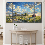 Oil Painting Pastel Lemon Clouds Over The Garden, Extra Large Canvas, Canvas Print Wall Art Decor