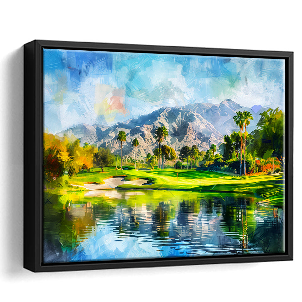 Oil Painting Pga West Stadium Course Hole 17, Golf Art Print, Gift for him, Framed Canvas Prints Wall Art