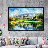 Oil Painting Pga West Stadium Course Hole 17, Golf Art, Gift for him, Framed Art Prints Wall Decor