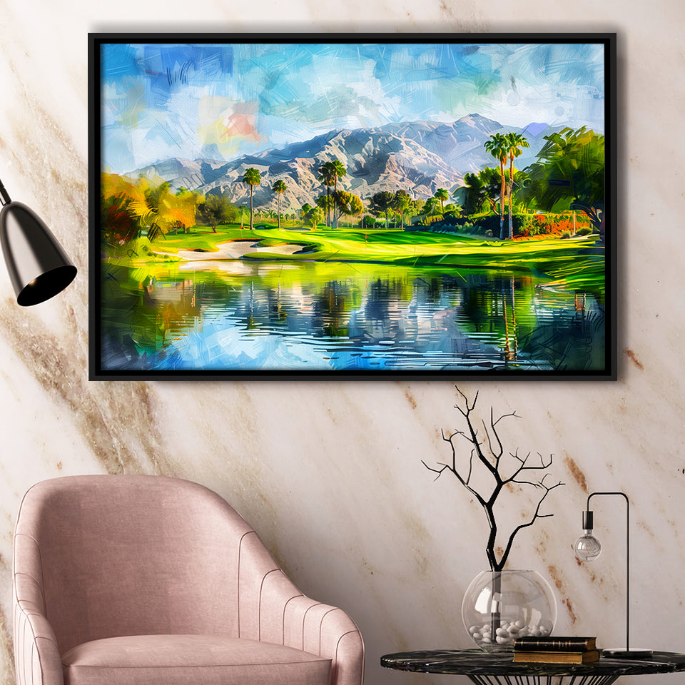 Oil Painting Pga West Stadium Course Hole 17, Golf Art Print, Gift for him, Framed Canvas Prints Wall Art