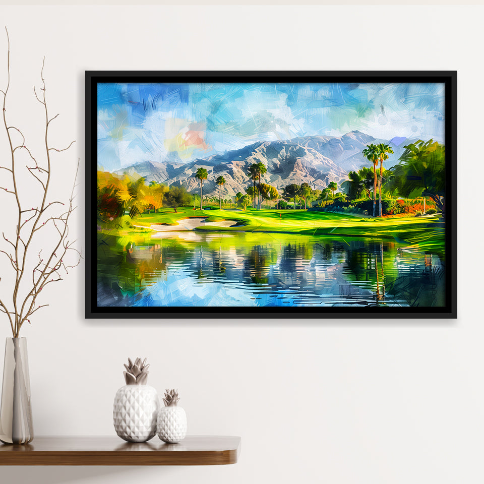 Oil Painting Pga West Stadium Course Hole 17, Golf Art Print, Gift for him, Framed Canvas Prints Wall Art