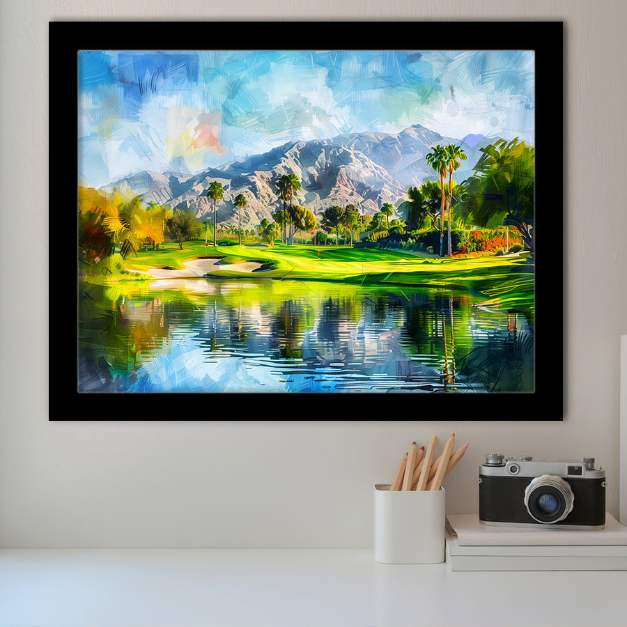 Oil Painting Pga West Stadium Course Hole 17, Golf Art, Gift for him, Framed Art Prints Wall Decor