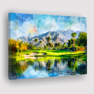 Oil Painting Pga West Stadium Course Hole 17, Golf Art Print, Gift for him, Canvas Prints Wall Art