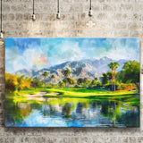 Oil Painting Pga West Stadium Course Hole 17, Golf Art Print, Gift for him, Canvas Prints Wall Art