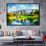 Oil Painting Pga West Stadium Course Hole 17, Golf Art Print, Gift for him, Framed Canvas Prints Wall Art