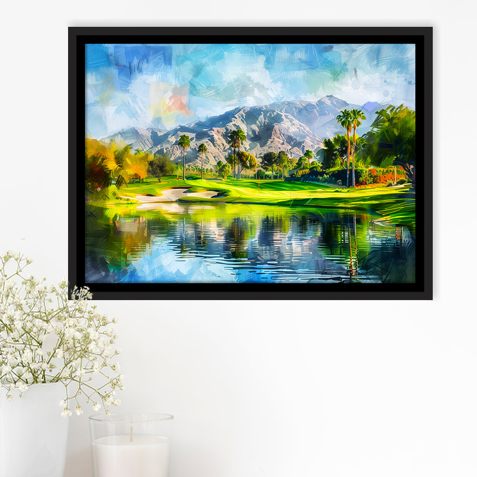Oil Painting Pga West Stadium Course Hole 17, Golf Art Print, Gift for him, Framed Canvas Prints Wall Art