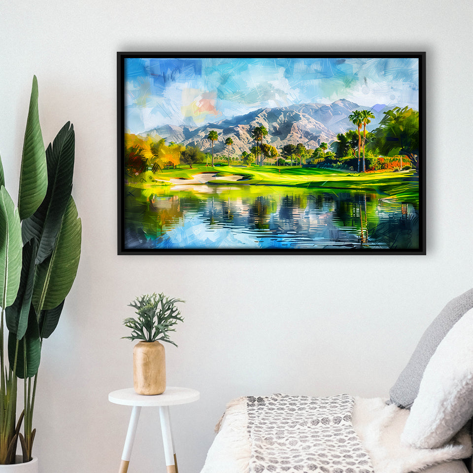 Oil Painting Pga West Stadium Course Hole 17, Golf Art Print, Gift for him, Framed Canvas Prints Wall Art