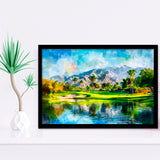 Oil Painting Pga West Stadium Course Hole 17, Golf Art, Gift for him, Framed Art Prints Wall Decor