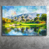 Oil Painting Pga West Stadium Course Hole 17, Golf Art Print, Gift for him, Canvas Prints Wall Art