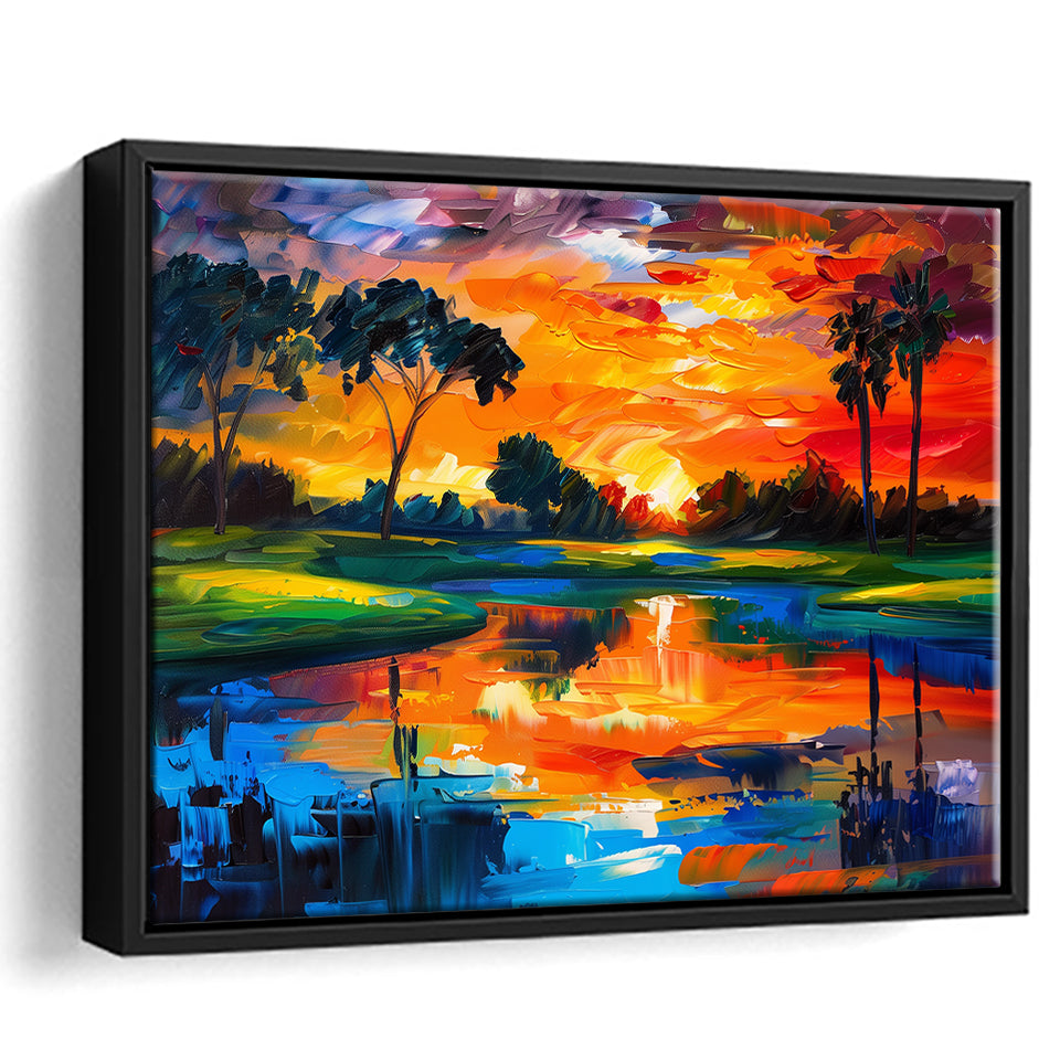 Oil Painting Pinehurst Course Number 2 Golf Courses, Golf Art Print, Gift for him, Framed Canvas Prints Wall Art