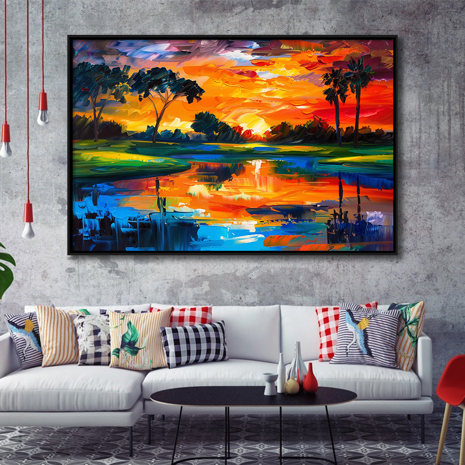 Oil Painting Pinehurst Course Number 2 Golf Courses, Golf Art Print, Gift for him, Framed Canvas Prints Wall Art