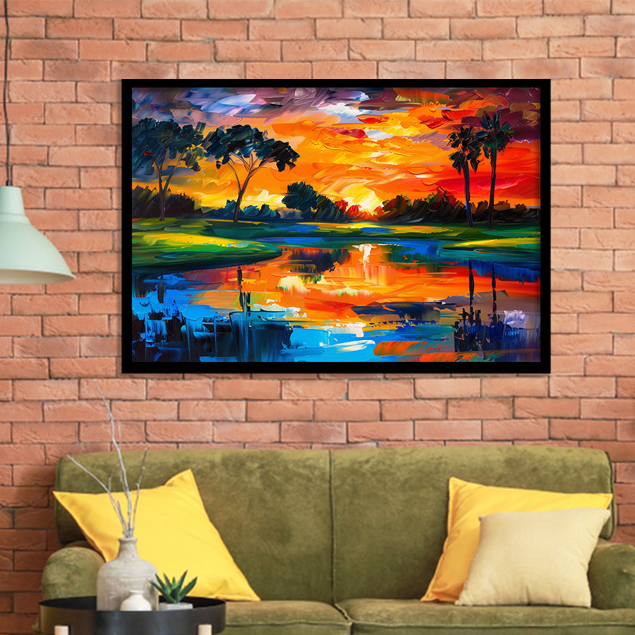 Oil Painting Pinehurst Course Number 2 Golf Courses, Golf Art, Gift for him, Framed Art Prints Wall Decor