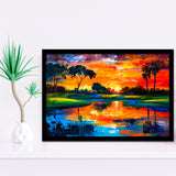 Oil Painting Pinehurst Course Number 2 Golf Courses, Golf Art, Gift for him, Framed Art Prints Wall Decor
