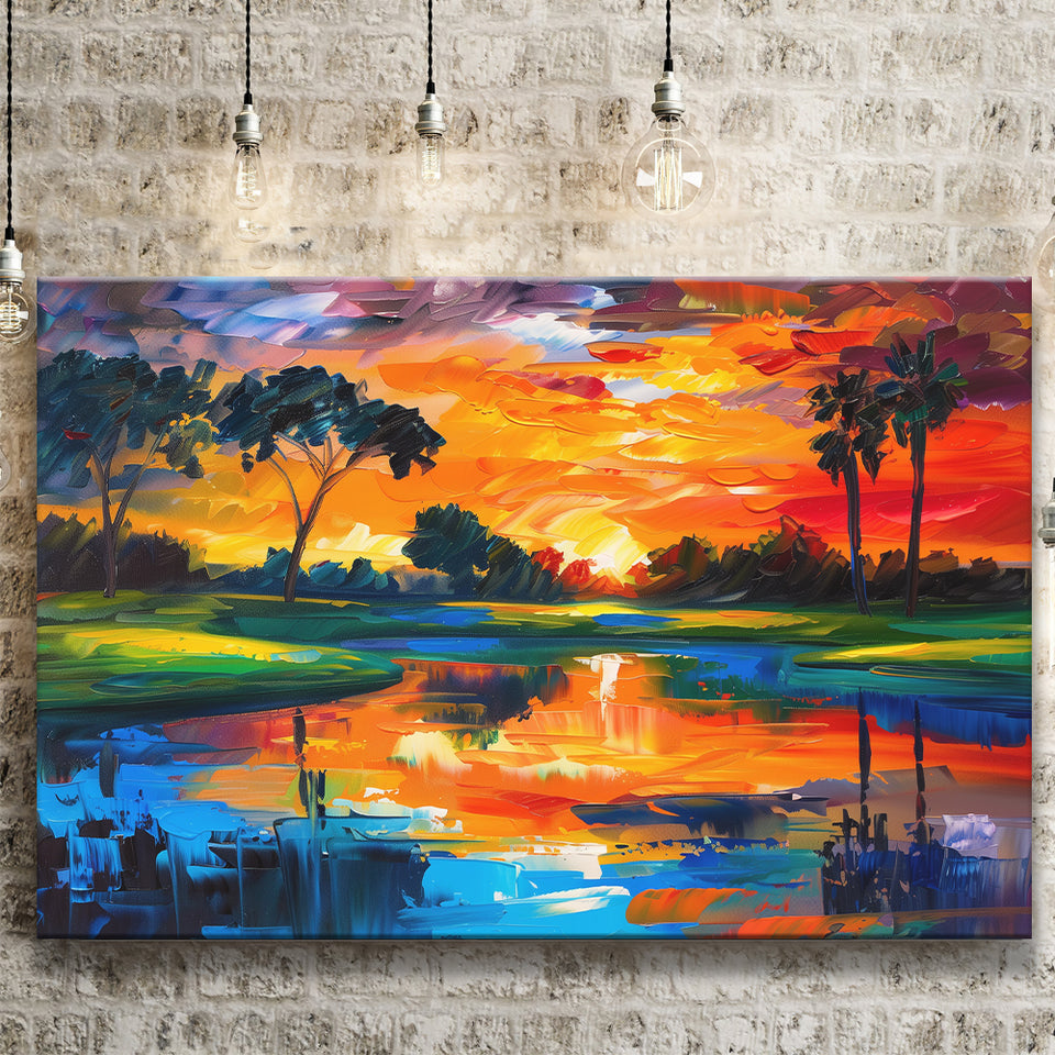 Oil Painting Pinehurst Course Number 2 Golf Courses, Golf Art Print, Gift for him, Canvas Prints Wall Art