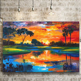 Oil Painting Pinehurst Course Number 2 Golf Courses, Golf Art Print, Gift for him, Canvas Prints Wall Art