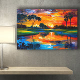 Oil Painting Pinehurst Course Number 2 Golf Courses, Golf Art Print, Gift for him, Canvas Prints Wall Art