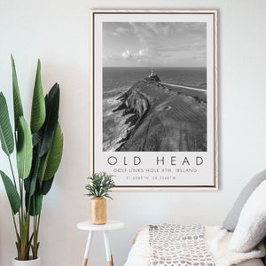 Old Head Golf Links, 4th Hole, Ireland, Golf Art Print, Floating Frame, Framed Canvas Print Wall Art