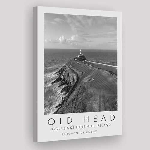 Old Head Golf Links, 4th Hole, Ireland, Golf Art Print, Gift for him, Canvas Print Wall Art
