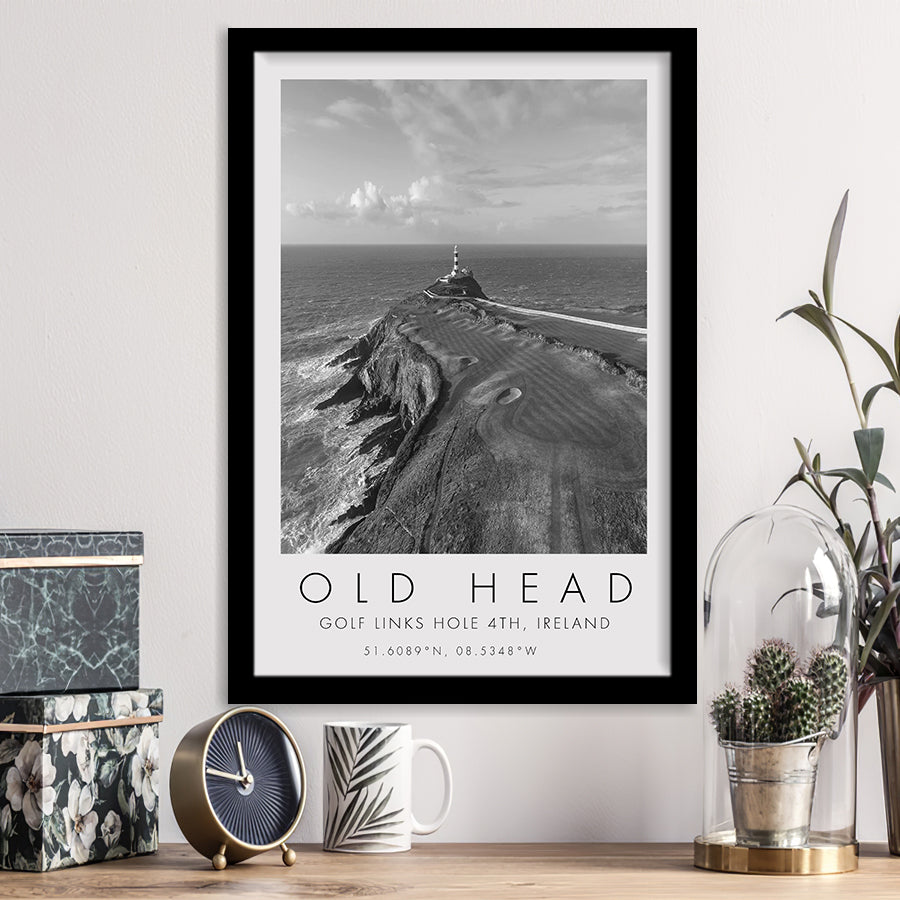 Old Head Golf Links, 4th Hole, Ireland, Golf Art, Gift for him, Framed Art Print Wall Decor