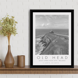 Old Head Golf Links, 4th Hole, Ireland, Golf Art Print, Floating Frame, Framed Canvas Print Wall Art