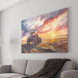 Old Tractor In Sunset Field Watercolor Painting, Art Print, Canvas Print Wall Art Home Decor