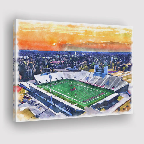 Oliver C. Dawson Stadium WaterColor Canvas Prints, Orangeburg South Carolina Watercolor, Stadium Art Gifts