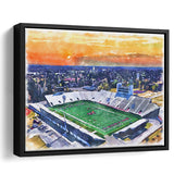 Oliver C. Dawson Stadium WaterColor Framed Canvas Prints, Stadium Art Gifts, Floating Frame