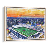 Oliver C. Dawson Stadium WaterColor Framed Canvas Prints, Stadium Art Gifts, Floating Frame