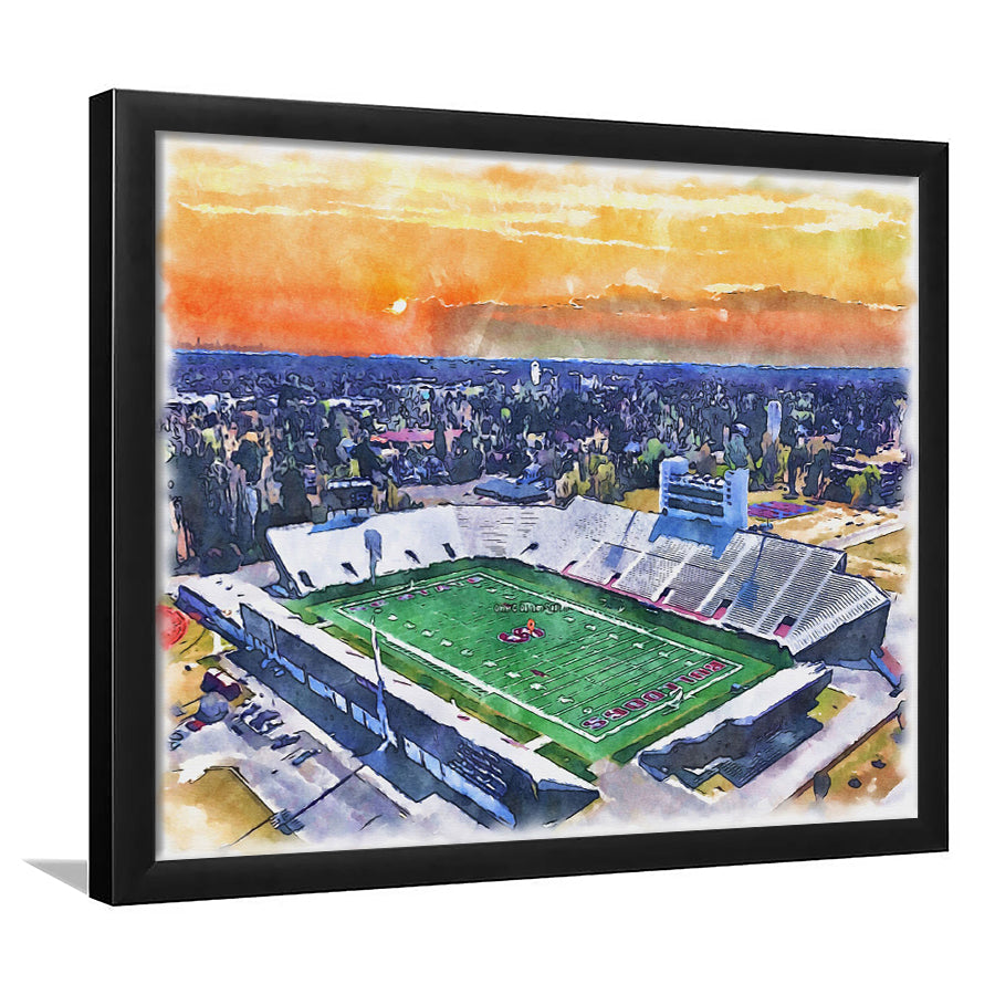 Oliver C. Dawson Stadium WaterColor Framed Art Prints, Orangeburg South Carolina Watercolor, Stadium Art Gifts
