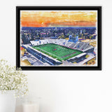 Oliver C. Dawson Stadium WaterColor Framed Canvas Prints, Stadium Art Gifts, Floating Frame