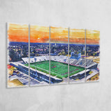 Oliver C. Dawson Stadium WaterColor 5 Panels B Mixed Canvas Prints, Extra Large, Orangeburg South Carolina Watercolor