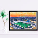 Oliver C. Dawson Stadium WaterColor Framed Art Prints, Orangeburg South Carolina Watercolor, Stadium Art Gifts