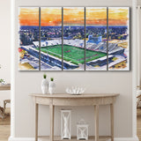 Oliver C. Dawson Stadium WaterColor 5 Panels B Mixed Canvas Prints, Extra Large, Orangeburg South Carolina Watercolor