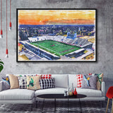 Oliver C. Dawson Stadium WaterColor Framed Canvas Prints, Stadium Art Gifts, Floating Frame