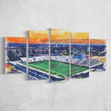 Oliver C. Dawson Stadium WaterColor 5 Panels Mix Canvas Prints, Orangeburg South Carolina Watercolor, Large Stadium Canvas