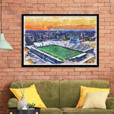Oliver C. Dawson Stadium WaterColor Framed Art Prints, Orangeburg South Carolina Watercolor, Stadium Art Gifts