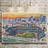 Oracle Park WaterColor Canvas Prints, San Francisco California Baseball Watercolor, Stadium Art Gifts