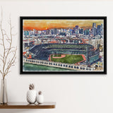 Oracle Park WaterColor Framed Canvas Prints, San Francisco California Baseball Watercolor, Stadium Art Gifts, Floating Frame