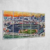 Oracle Park WaterColor 5 Panels B Mixed Canvas Prints, Extra Large, San Francisco California Baseball Watercolor