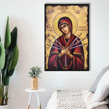 Orthodox Icon Mary, Virgin Mary Icon, Our Lady Of Sorrows,Framed Canvas Prints Wall Art Decor, Floating Frame