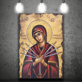 Orthodox Icon Mary, Virgin Mary Icon, Our Lady Of Sorrows, Religious Art, Catholic Icon, Canvas Painting, Canvas Print Wall Art Decor