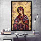 Orthodox Icon Mary, Virgin Mary Icon, Our Lady Of Sorrows, Religious Art, Framed Art Prints Wall Decor, Picture Framed