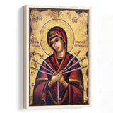 Orthodox Icon Mary, Virgin Mary Icon, Our Lady Of Sorrows,Framed Canvas Prints Wall Art Decor, Floating Frame