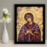 Orthodox Icon Mary, Virgin Mary Icon, Our Lady Of Sorrows, Religious Art, Framed Art Prints Wall Decor, Picture Framed