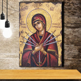 Orthodox Icon Mary, Virgin Mary Icon, Our Lady Of Sorrows, Religious Art, Catholic Icon, Canvas Painting, Canvas Print Wall Art Decor