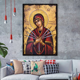 Orthodox Icon Mary, Virgin Mary Icon, Our Lady Of Sorrows, Religious Art, Framed Art Prints Wall Decor, Picture Framed