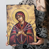 Orthodox Icon Mary, Virgin Mary Icon, Our Lady Of Sorrows, Religious Art, Catholic Icon, Canvas Painting, Canvas Print Wall Art Decor