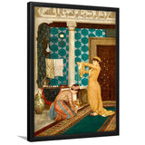 Osman Hamdi Bey Art Print, Coffee Serving Girl , Turkish Oriental Wall Art,Framed Art Prints Wall Decor, Picture Framed