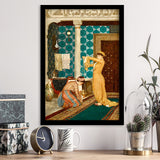 Osman Hamdi Bey Art Print, Coffee Serving Girl , Turkish Oriental Wall Art,Framed Art Prints Wall Decor, Picture Framed